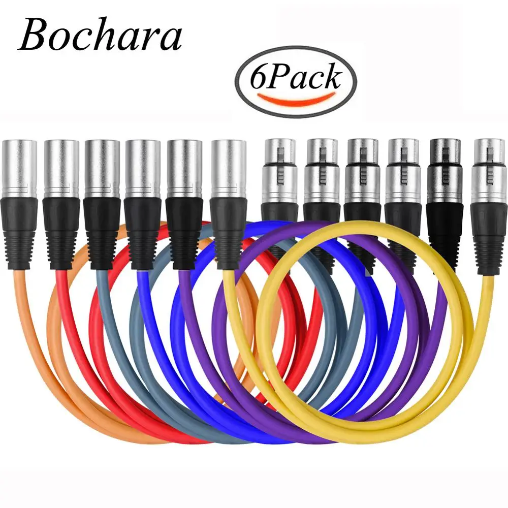Bochara Colourful XLR Cable Male to Female OFC Copper Dual Shielded For Mic Mixer Amplifier Stage light 6pcs Pack
Bochara Colourful XLR Cable Male to Female OFC Copper Dual Shielded For Mic Mixer Amplifier Stage light 6pcs Pack