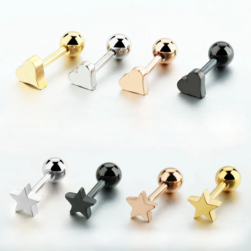 2PCS Cute Stud Earrings Ear Studs Cartilage Earrings Titanium Steel 316L Stainless 5mm Heart Star Anti-alltergic Jewelry Women
2PCS Cute Stud Earrings Ear Studs Cartilage Earrings Titanium Steel 316L Stainless 5mm Heart Star Anti-alltergic Jewelry Women
