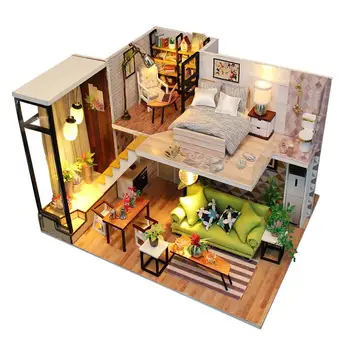 Wooden DIY Dollhouse Miniature Furniture Kit with LED Assembly Model Toy Gift Handmade Miniature Doll House Gift toy
Wooden DIY Dollhouse Miniature Furniture Kit with LED Assembly Model Toy Gift Handmade Miniature Doll House Gift toy