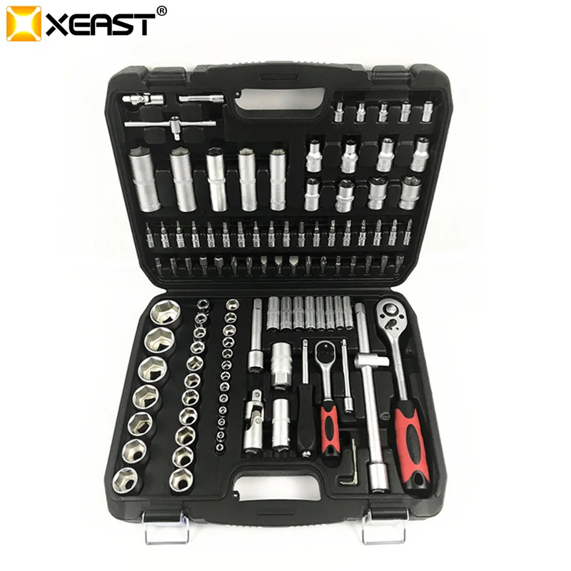 XEAST 108 PC Tool Set Hand Tools for Car Repair Ratchet Spanner Wrench Socket Set Professional Car Repair Tool Kits
XEAST 108 PC Tool Set Hand Tools for Car Repair Ratchet Spanner Wrench Socket Set Professional Car Repair Tool Kits