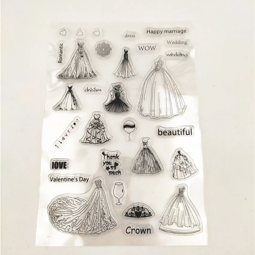 Lots of Wedding Dress Stamp for PVC Scrapbooking Card Album Making Hand Decoration Stamps Sets New 2019
Lots of Wedding Dress Stamp for PVC Scrapbooking Card Album Making Hand Decoration Stamps Sets New 2019