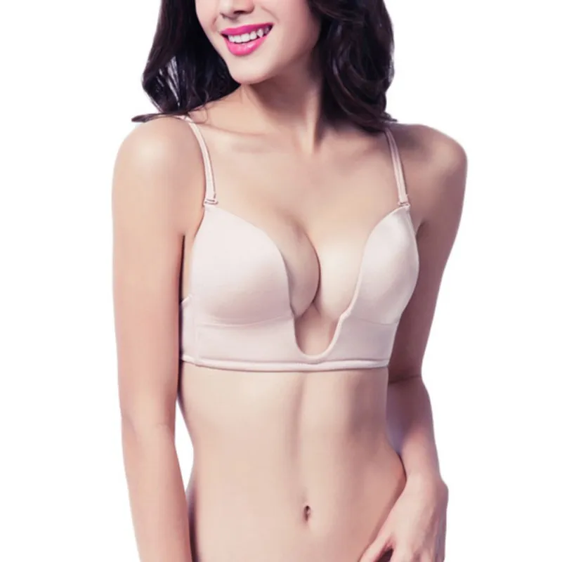 Sexy Satin invisible Plunge Bra Women Deep U Backless Bras Push Up Seamless Brassiere Underwear
Sexy Satin invisible Plunge Bra Women Deep U Backless Bras Push Up Seamless Brassiere Underwear