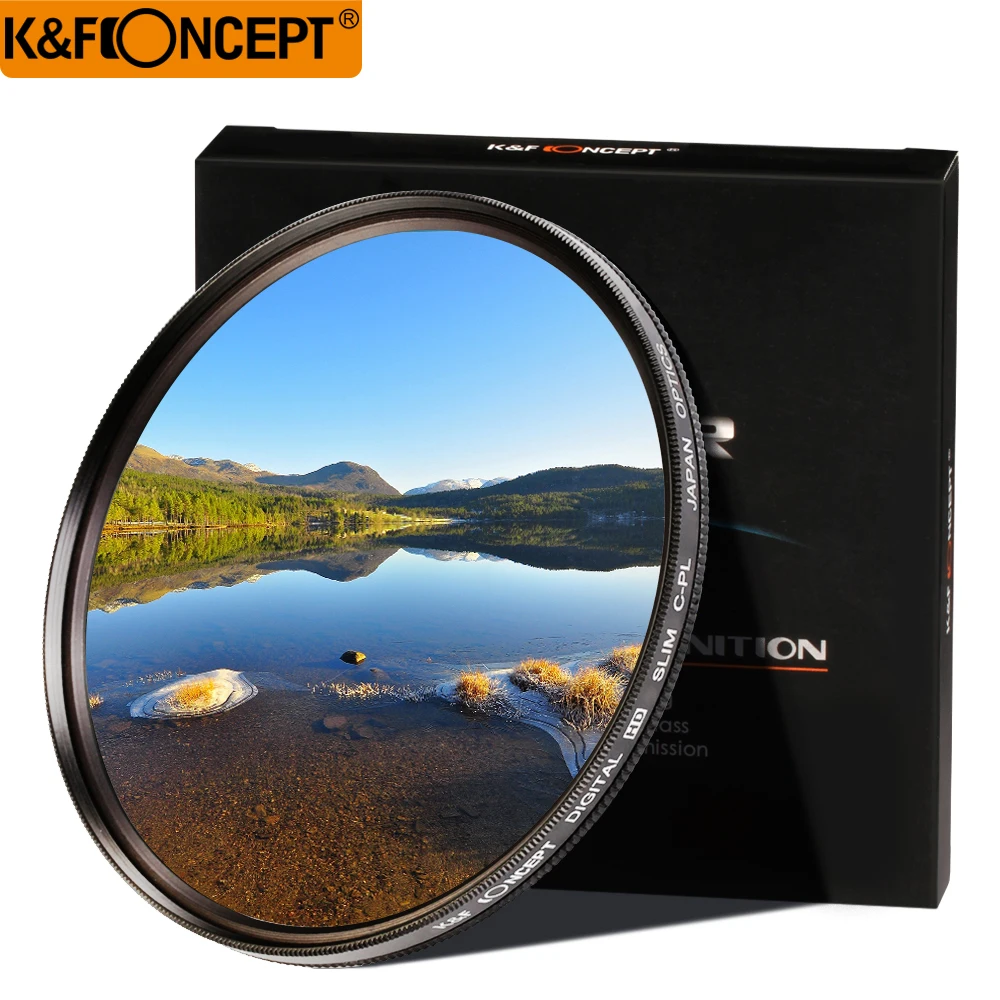 

K&F CONCEPT 52/58/62/67/72/77mm Slim Circular Polariser CPL Lens Filter fit for Canon for Nikon DSLR Cameras + Cleaning Cloth