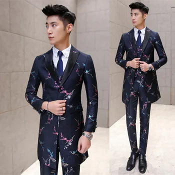 Autumn and winter new stylist long fashion printed suit Men Wedding Suits Groom Formal Suit Two Buttons Tuxedo Jacket Men 3piece
Autumn and winter new stylist long fashion printed suit Men Wedding Suits Groom Formal Suit Two Buttons Tuxedo Jacket Men 3piece