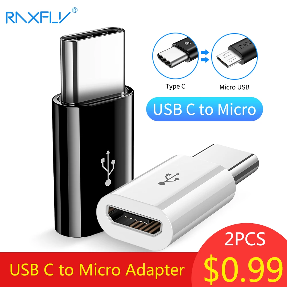 RAXFLY OTG USB C Adapter to Micro Cable For iPhone 7 8 X XS XR Data Sync Type Samsung S8 S9 | Мобильные телефоны и