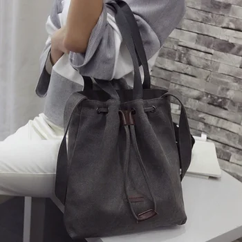 Hot Sale New Korean Canvas Backpack Large Drawstring Bucket Bag For Gift Drop Shipping
Hot Sale New Korean Canvas Backpack Large Drawstring Bucket Bag For Gift Drop Shipping