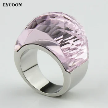 Hot!! LYCOON Latest Fashion Jewelry big crystal Rings 316L Stainless steel with transparent pink crystal ring for women R0614
Hot!! LYCOON Latest Fashion Jewelry big crystal Rings 316L Stainless steel with transparent pink crystal ring for women R0614