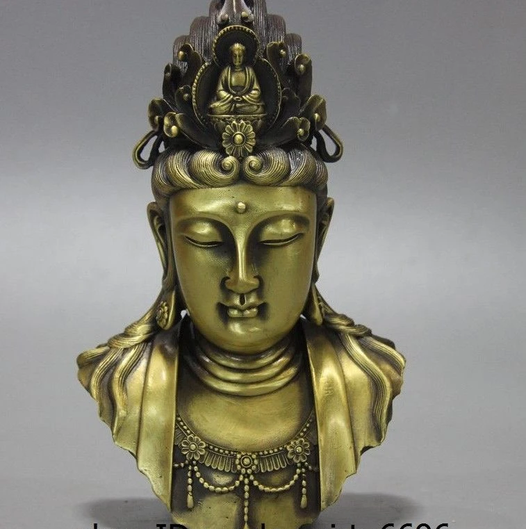 20.CM China Buddhism Pure Brass Copper Kwan-yin Guanyin Head Bodhisattva Buddha Statue
20.CM China Buddhism Pure Brass Copper Kwan-yin Guanyin Head Bodhisattva Buddha Statue