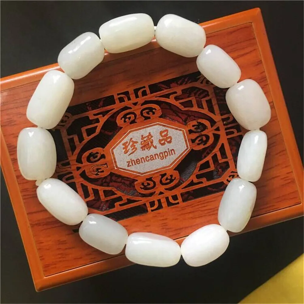 Beautiful Natural Xinjiang Hetian Jadeite Bracelet White Jadeite DIY Barrel Beads Women's Bracelet + free Certificate Wholesale
Beautiful Natural Xinjiang Hetian Jadeite Bracelet White Jadeite DIY Barrel Beads Women's Bracelet + free Certificate Wholesale
