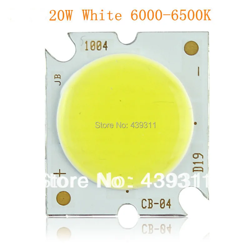 

20W COB LED chip Warm White 3000-3200K Pure white 6000-6500K light source 600mA 29-36V 1700-1900LM Chip Free Shipping 5pcs