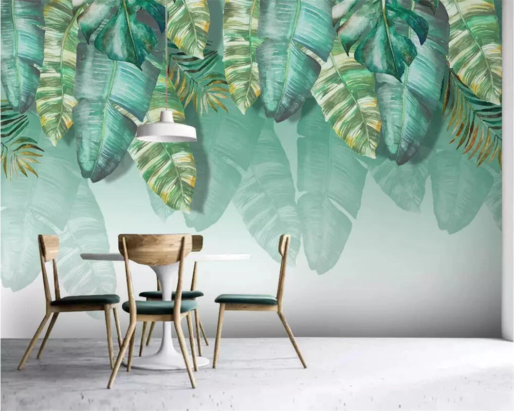 beibehang Custom wallpaper 3d mural photo green gradient leaf plant tropical style sofa background wall living room decoration
beibehang Custom wallpaper 3d mural photo green gradient leaf plant tropical style sofa background wall living room decoration