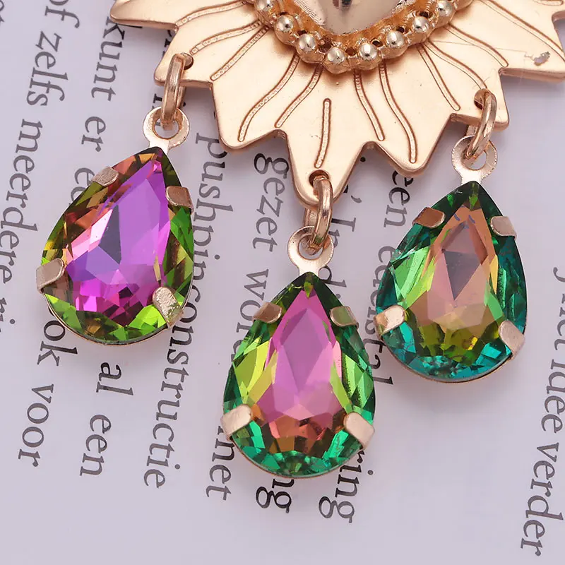 Zinc Alloy mat pendients drop earrings for woman boho (18)
