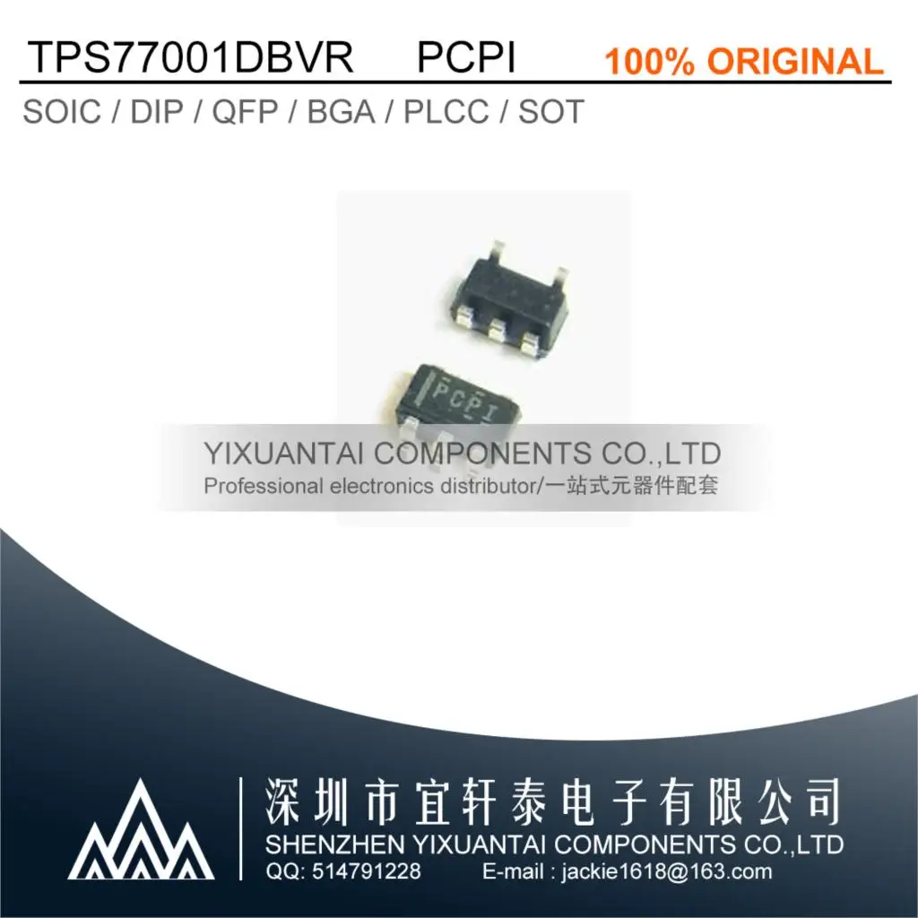 10-100pcs/lot TPS77001DBVR Free shipping TPS77001DBV TPS77001D TPS77001 Marking:PCPI IC REG LIN POS ADJ 50MA SOT23-5 New
10-100pcs/lot TPS77001DBVR Free shipping TPS77001DBV TPS77001D TPS77001 Marking:PCPI IC REG LIN POS ADJ 50MA SOT23-5 New