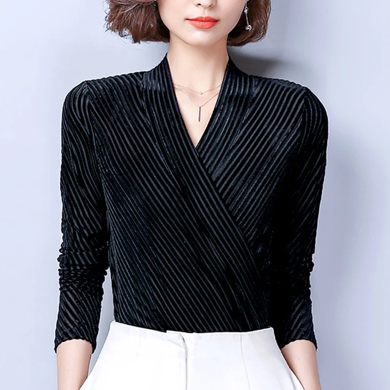 2018 New Office Lady Women Black Deep V Neck Pleated Velvet Long Sleeve Shirt , Slim Stretch Fashion Female Woman 4XL 3xl Shirts
2018 New Office Lady Women Black Deep V Neck Pleated Velvet Long Sleeve Shirt , Slim Stretch Fashion Female Woman 4XL 3xl Shirts
