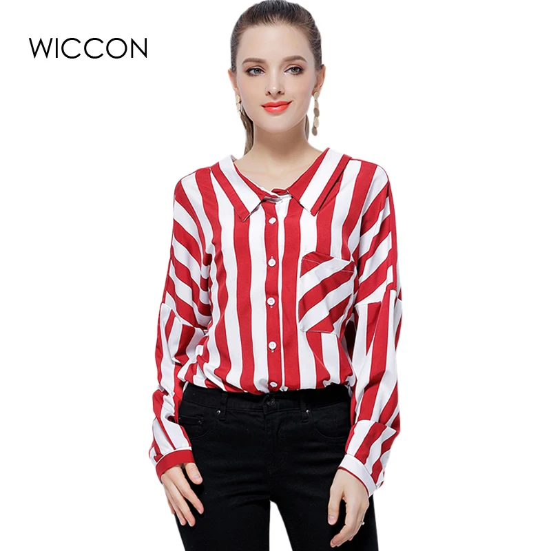 Sweet Autumn Striped Shirts Peter Pan Collar Blouses Women Sexy Batwing Sleeves Tops Casual Loose Spring Casual Blouse WICCON
Sweet Autumn Striped Shirts Peter Pan Collar Blouses Women Sexy Batwing Sleeves Tops Casual Loose Spring Casual Blouse WICCON