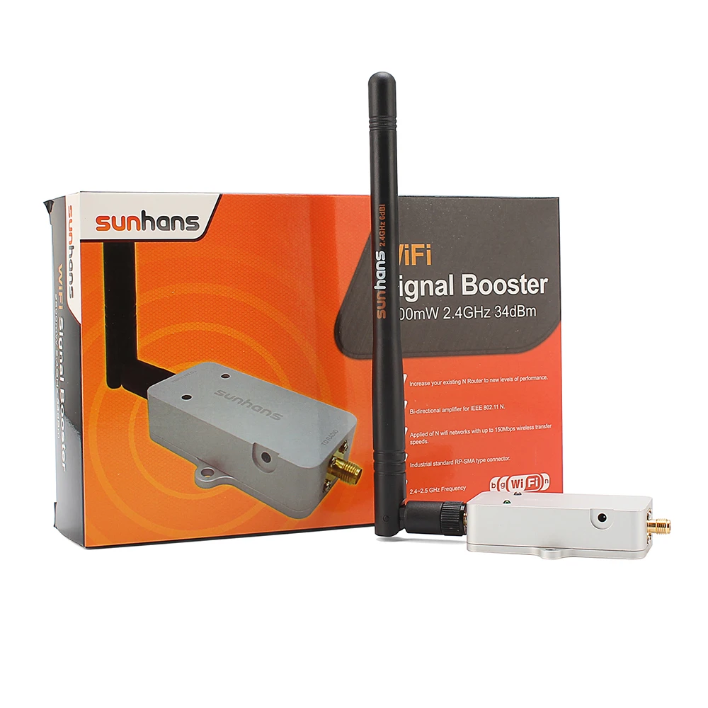 Original SUNHANS 2.5W 2.4GHz 33DBi WiFi Signal Booster Repeater Wireless Amplifier
Original SUNHANS 2.5W 2.4GHz 33DBi WiFi Signal Booster Repeater Wireless Amplifier