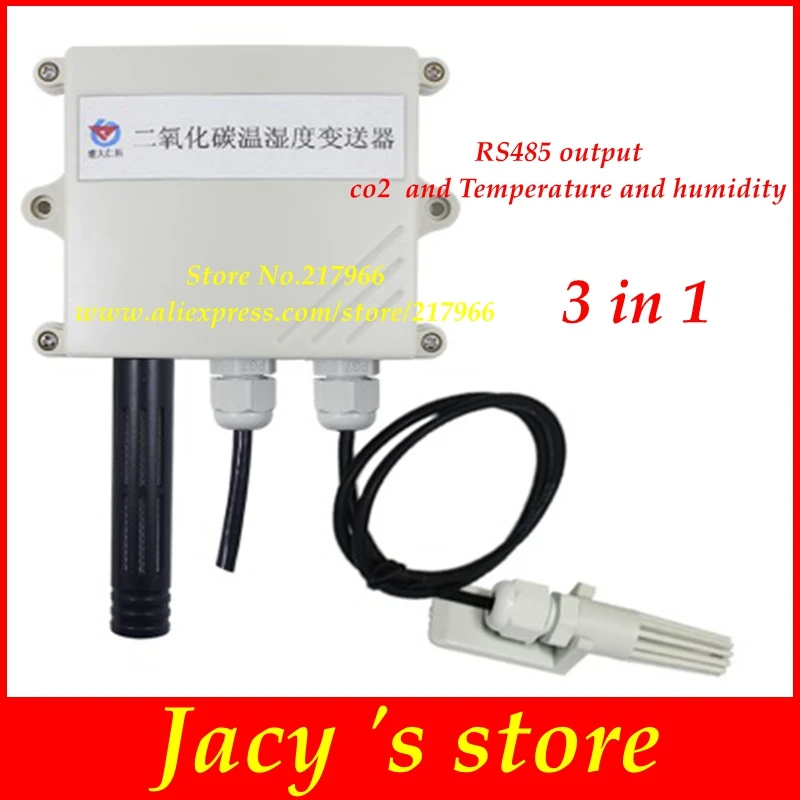 modbus RS485 3 in 1 CO2 sensor module CO2 Transmitter Carbon dioxide detector gas sensor and Temperature and humidity with probe
modbus RS485 3 in 1 CO2 sensor module CO2 Transmitter Carbon dioxide detector gas sensor and Temperature and humidity with probe