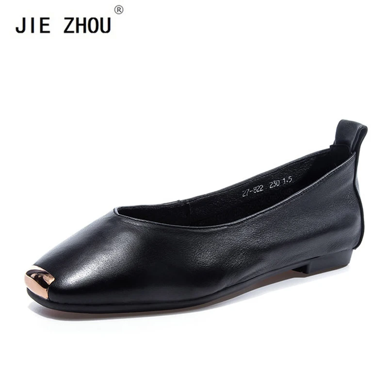 Handmade shoes Genuine Leather Flats Women Shoes Shallow mouth Casual Ballet Flats Fashion Metal square head Women Shoes
Handmade shoes Genuine Leather Flats Women Shoes Shallow mouth Casual Ballet Flats Fashion Metal square head Women Shoes