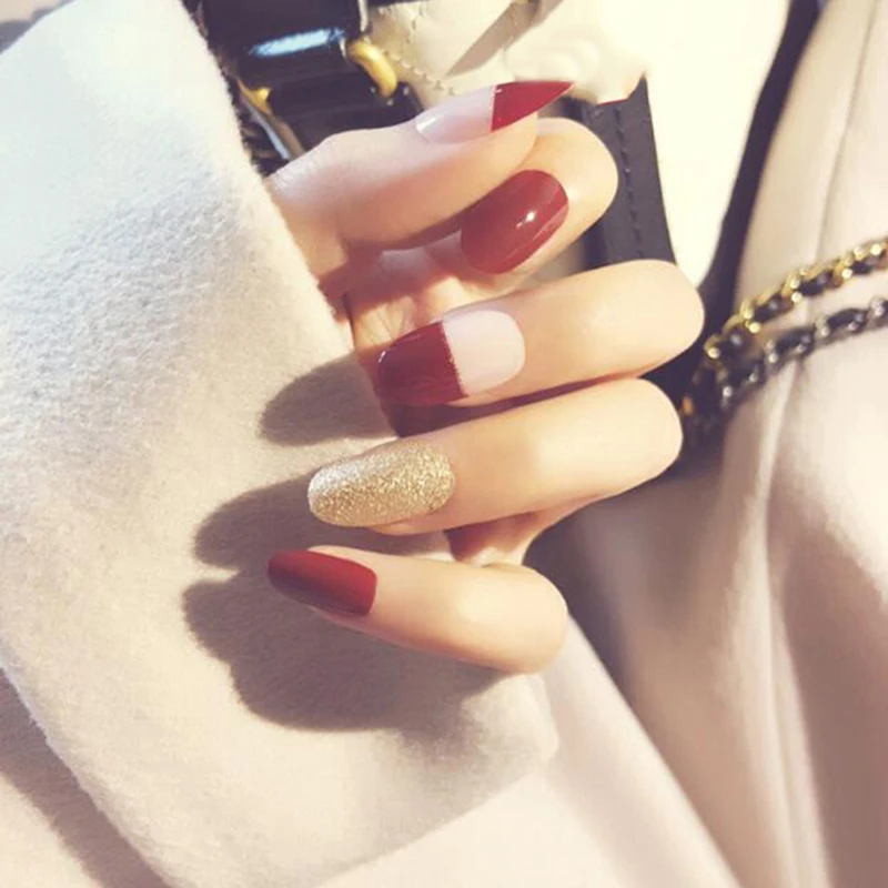 24pcs/set Women's Stylish French Style Diy Manicure Art Tips False Nails With Glue Fake Nails Glitter Nail Gel Polish
24pcs/set Women's Stylish French Style Diy Manicure Art Tips False Nails With Glue Fake Nails Glitter Nail Gel Polish