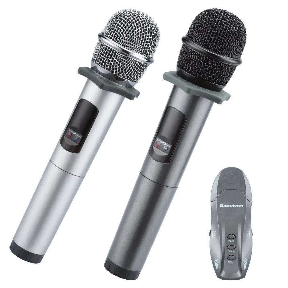 Excelvan K18U Professional Bluetooth 2 Handheld Microphone UHF Wireless Microphone System Light-in-weight LED Display
Excelvan K18U Professional Bluetooth 2 Handheld Microphone UHF Wireless Microphone System Light-in-weight LED Display