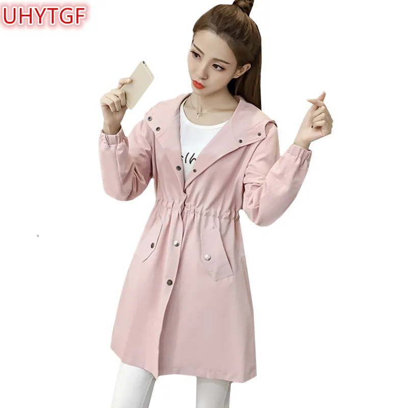 UHYTGF 2018 New Spring Autumn Trench Coat Women clothing Long sleeve Hooded Loose Plus size Casual Student Windbreaker Coat 17
UHYTGF 2018 New Spring Autumn Trench Coat Women clothing Long sleeve Hooded Loose Plus size Casual Student Windbreaker Coat 17