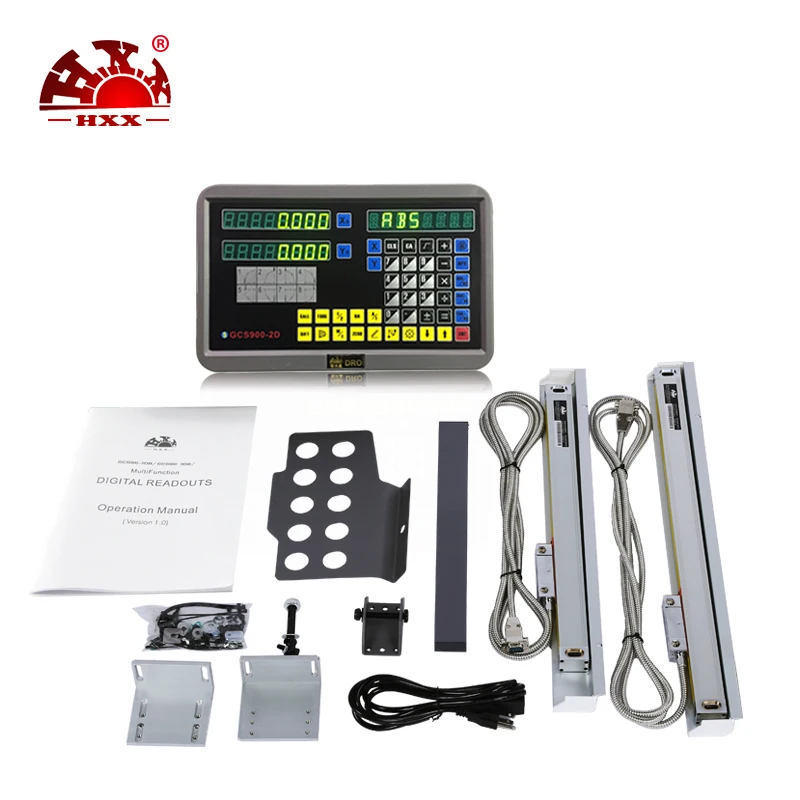 DRO 2 axis digital display and 2 pcs linear scales for milling lathe machine,accuracy is 10u
DRO 2 axis digital display and 2 pcs linear scales for milling lathe machine,accuracy is 10u