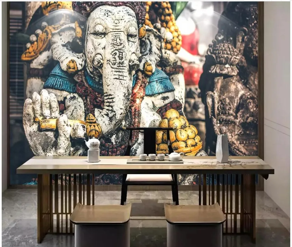 Custom mural 3d photo wallpaper Southeast Asian Indian Elephant God Religious Temple Statue living room wallpaper for walls 3 d
Custom mural 3d photo wallpaper Southeast Asian Indian Elephant God Religious Temple Statue living room wallpaper for walls 3 d