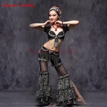Dancer's Vitality Tribal Belly Dance Training Clothes 3pcs Outfit Sexy Lace Crop Tops Hip Belt and Pants Women Dance Costume
Dancer's Vitality Tribal Belly Dance Training Clothes 3pcs Outfit Sexy Lace Crop Tops Hip Belt and Pants Women Dance Costume