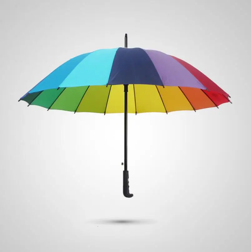 Rainbow Umbrella Long Handle 16K Straight Windproof Colorful Pongee Umbrella Women Men Sunny Rainy Umbrella LX6516
Rainbow Umbrella Long Handle 16K Straight Windproof Colorful Pongee Umbrella Women Men Sunny Rainy Umbrella LX6516