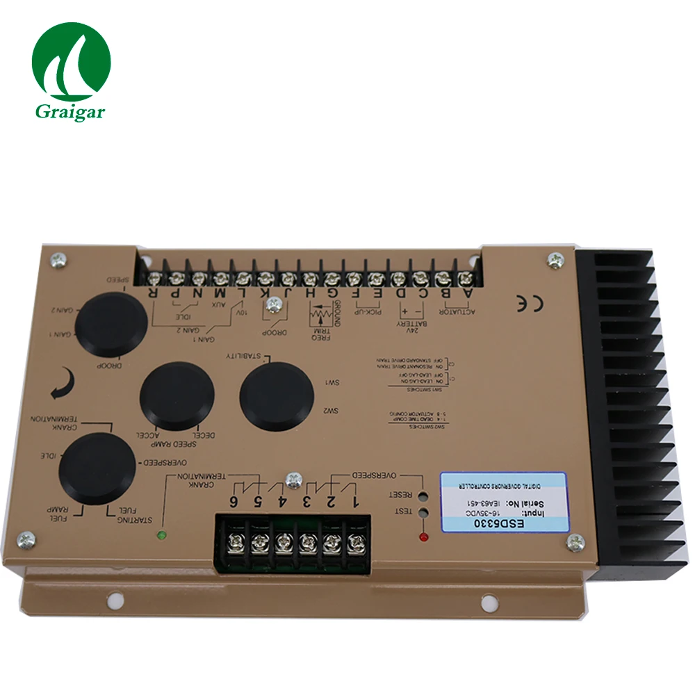 ESD5330 Generator Speed Controller Droop Range Adjustable From 0-5% for a 1.5 A Actuator Current Change
ESD5330 Generator Speed Controller Droop Range Adjustable From 0-5% for a 1.5 A Actuator Current Change