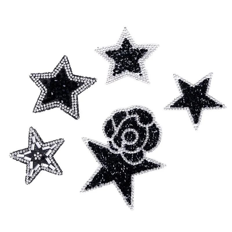 New Stars Patches For Clothes Embroidered DIY Black And Silver Rhinestone Crystal Rose Decoration Patches Jeans Bag Sticker
New Stars Patches For Clothes Embroidered DIY Black And Silver Rhinestone Crystal Rose Decoration Patches Jeans Bag Sticker
