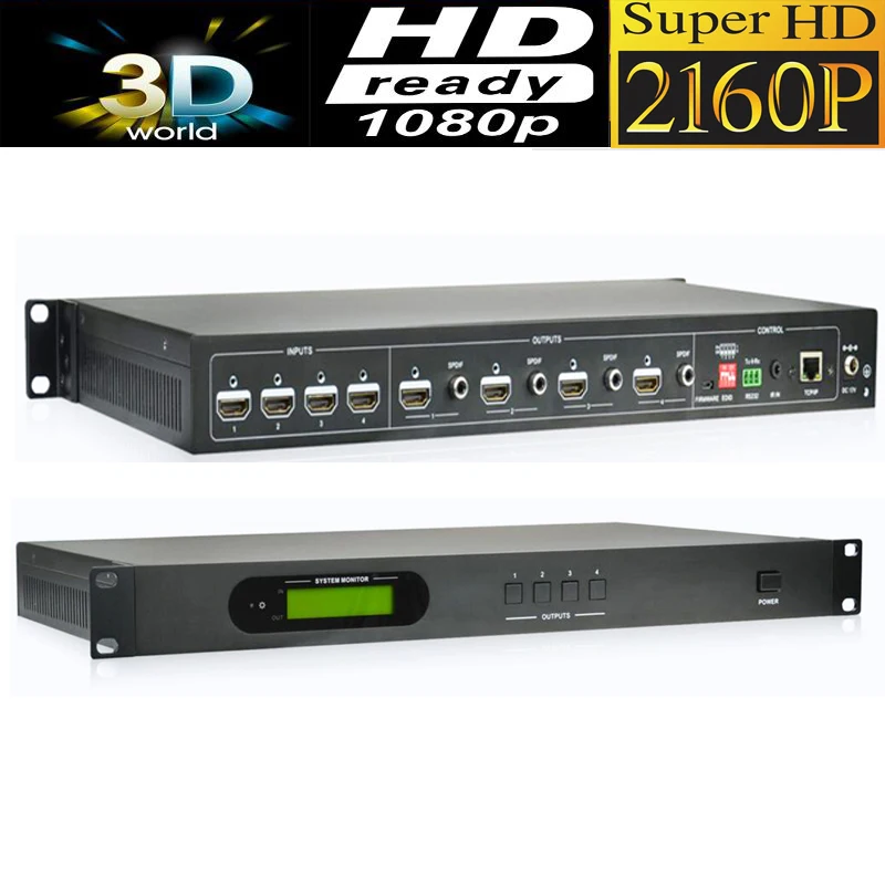 Professional HDMI Matrix 4X4 HDMI 2.0 V HDCP 2.2 4kX2k/60hz 4kX2k/30hz 3D&1080P with RS232 control&EDID setting,TCP/IP
Professional HDMI Matrix 4X4 HDMI 2.0 V HDCP 2.2 4kX2k/60hz 4kX2k/30hz 3D&1080P with RS232 control&EDID setting,TCP/IP
