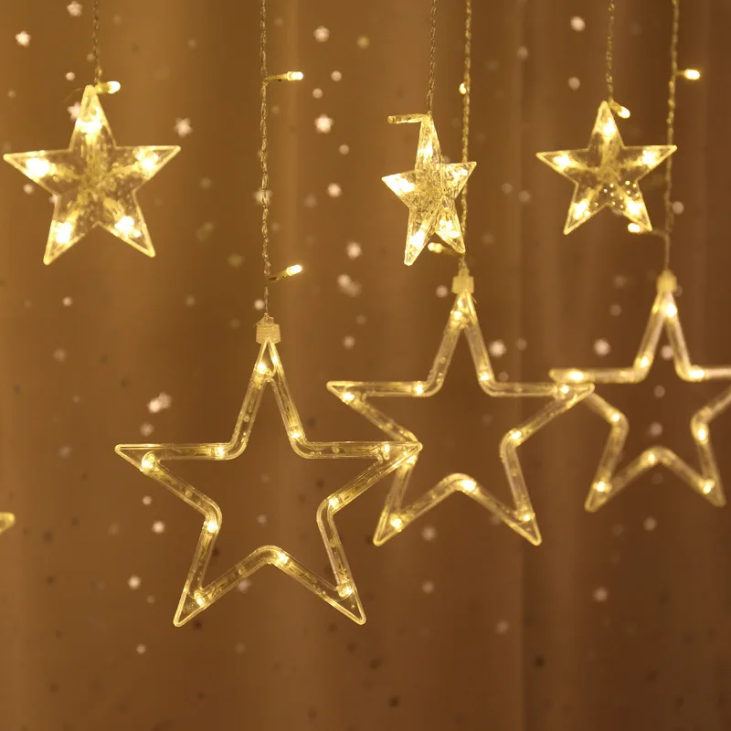 Festival Christmas Party Hotels Wedding Decoration garland Light String Five-pointed star LED curtain lights 3M width 1M high
Festival Christmas Party Hotels Wedding Decoration garland Light String Five-pointed star LED curtain lights 3M width 1M high