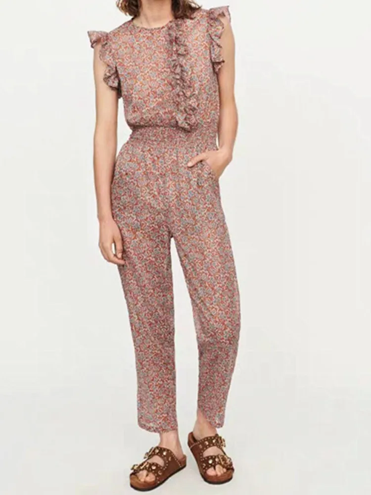 2019 Autumn and Winter New Women jumpsuit elegant Ruffled small flying sleeves printed jumpsuit casual Rompers
2019 Autumn and Winter New Women jumpsuit elegant Ruffled small flying sleeves printed jumpsuit casual Rompers
