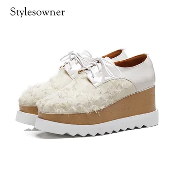 Stylesowner New Designer Hot Selling Look Fashion All-match Casual Flat Shoes Thick Platform Lace-up Round Toe Spring Woman Shoe
Stylesowner New Designer Hot Selling Look Fashion All-match Casual Flat Shoes Thick Platform Lace-up Round Toe Spring Woman Shoe
