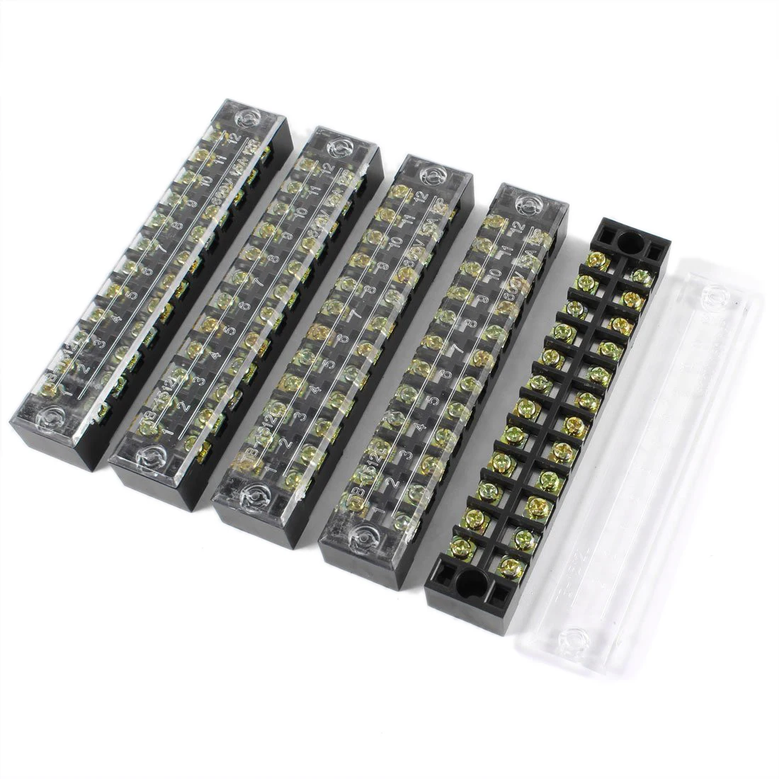 Promotion! 5 Pcs 600V 15A 12 Positions 12P Dual Rows Covered Barrier Screw Terminal Block
Promotion! 5 Pcs 600V 15A 12 Positions 12P Dual Rows Covered Barrier Screw Terminal Block