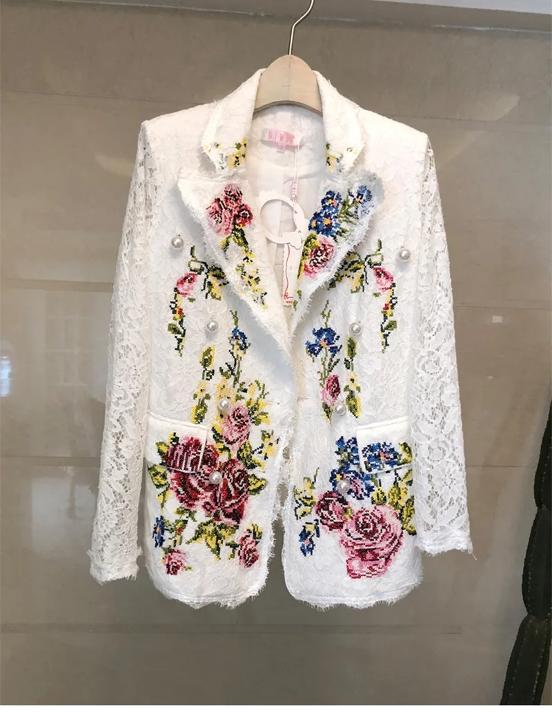 Sexy Lace Crochet White Embroidery Blazers Elegant Women Summer Hollow Out Long Sleeve Blazer OL Work Suit Jacket Coat Outerwear
Sexy Lace Crochet White Embroidery Blazers Elegant Women Summer Hollow Out Long Sleeve Blazer OL Work Suit Jacket Coat Outerwear