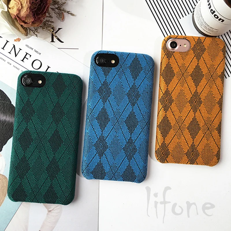 Fashion Retro Geometric Fabric Case For iPhone 6 6s Plus Cloth Diamond Pattern Grid Cases Cover For iPhone 7 8 Plus Back Fundas
Fashion Retro Geometric Fabric Case For iPhone 6 6s Plus Cloth Diamond Pattern Grid Cases Cover For iPhone 7 8 Plus Back Fundas