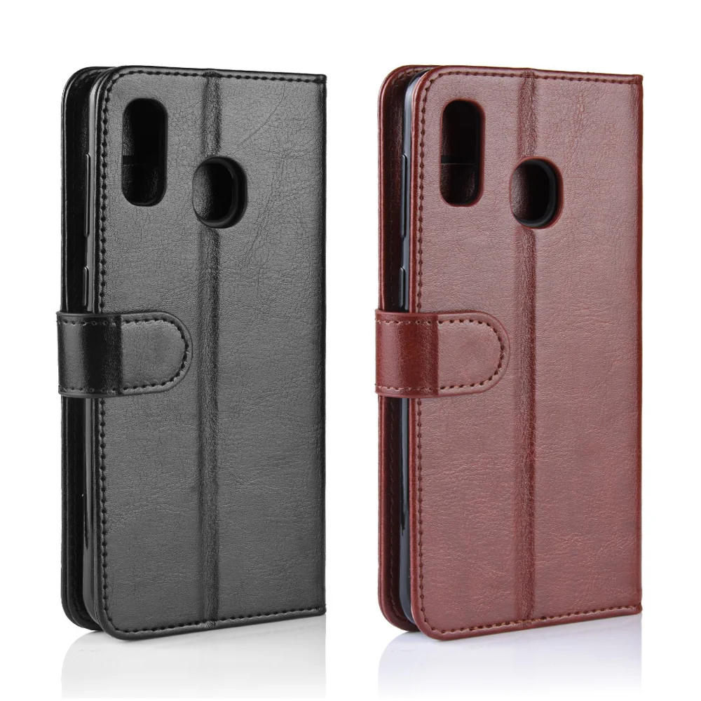 KSAM1193_2_Wallet Leather Case with Card Slots and Stand for Samsung A30 A305 SM-A305F