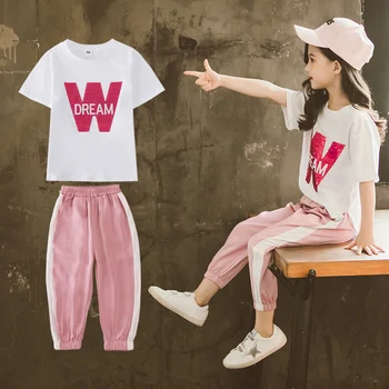 Girls Summer Dress 2019 New Big Children's Fashion Wide Leg Pants + T-shirt Two-piece Girls Fashion Children's Clothes
Girls Summer Dress 2019 New Big Children's Fashion Wide Leg Pants + T-shirt Two-piece Girls Fashion Children's Clothes