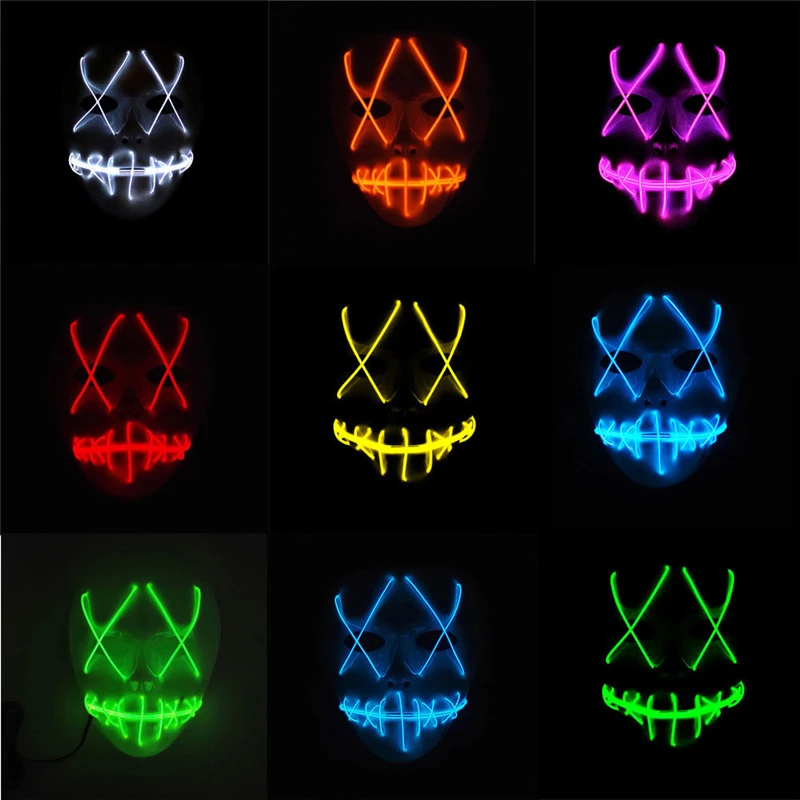 Scary EL Wire PURGE Movie Halloween LED Mask Festival Costume Cosplay Mouth Face Mask Prop 2019 Hot
Scary EL Wire PURGE Movie Halloween LED Mask Festival Costume Cosplay Mouth Face Mask Prop 2019 Hot