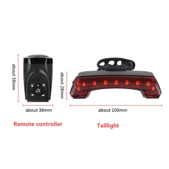 Wireless Remote Control Steering Taillight with Horn Bicycle Safety Cycling Warning Lights USB Charge Tail Light LED Turn Signal
Wireless Remote Control Steering Taillight with Horn Bicycle Safety Cycling Warning Lights USB Charge Tail Light LED Turn Signal