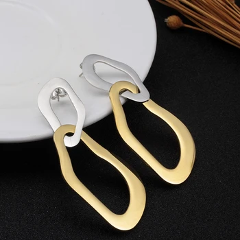 Luxury Irregular Geometric Dangles Earrings Women Girls Jewelry Gift Soft Smooth Stainless Casual Drop Earrings oorbellen
Luxury Irregular Geometric Dangles Earrings Women Girls Jewelry Gift Soft Smooth Stainless Casual Drop Earrings oorbellen