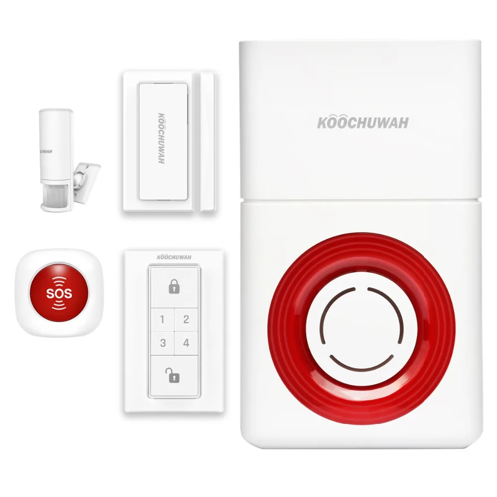 KOOCHUWAH System Alarm GSM Voice Prompt Home Alarm Garage 2G Burglar Alarm SMS Auto Dailer 130DB Siren Loud Alert for Outside
KOOCHUWAH System Alarm GSM Voice Prompt Home Alarm Garage 2G Burglar Alarm SMS Auto Dailer 130DB Siren Loud Alert for Outside