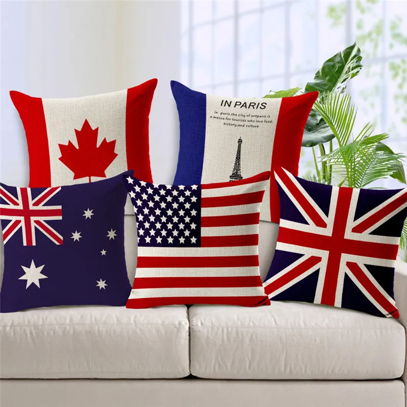 Decorative Throw Pillows Case Country Flag Cotton Linen Cushion Cover Capa De Almofadas 45X45CM Drop Shipping
Decorative Throw Pillows Case Country Flag Cotton Linen Cushion Cover Capa De Almofadas 45X45CM Drop Shipping