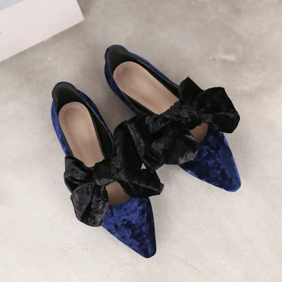 velvet flat shoes