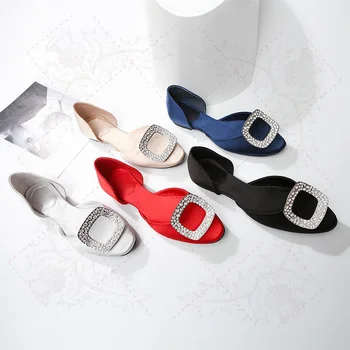 New Satin Flat Shoes Women 2019 Rhinestone Square Buckle Zapatos De Mujer Round Toe Shoes Woman Fashion Comfortable Ladies Shoes
New Satin Flat Shoes Women 2019 Rhinestone Square Buckle Zapatos De Mujer Round Toe Shoes Woman Fashion Comfortable Ladies Shoes