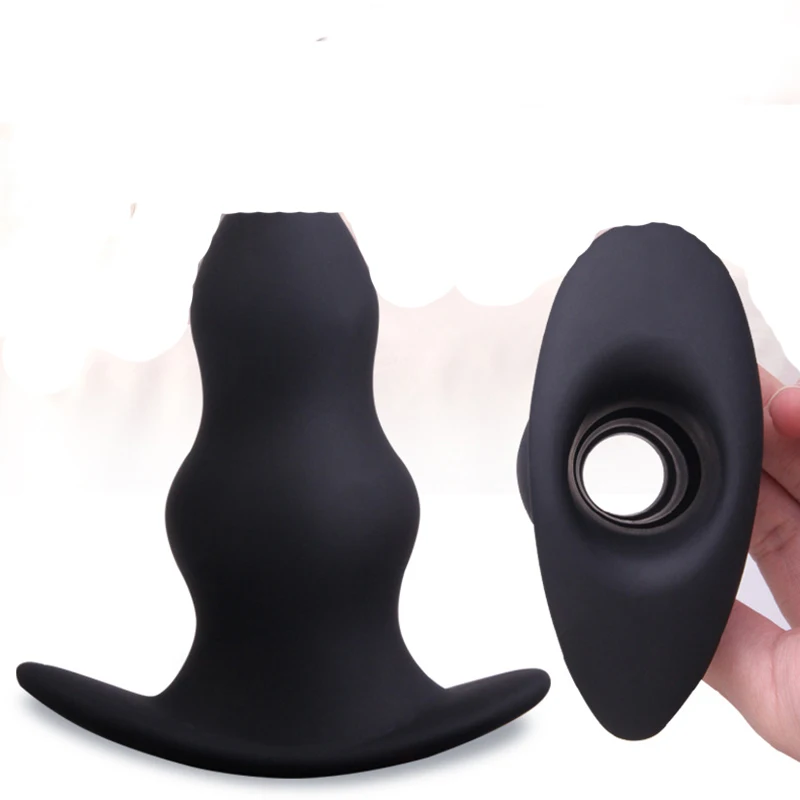 Hollow Silicone Anal Plug Anus Peep SM Erotic Toys For Men Woman, Prostate Massage Butt Plug Enema Anal Beads Sex Toys for Gay 2