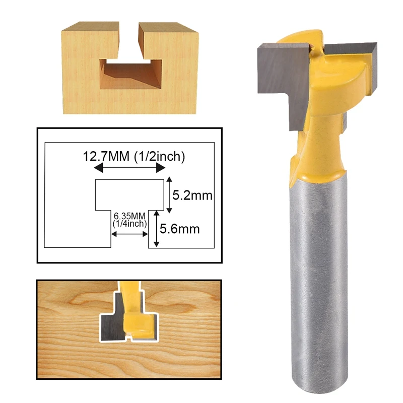 1pcs T-Slot Router Bit 1/4" Shank 1/2" Blade Width Router Bits For Wood Carbide Alloy High Quaity lT-Slot Milling Cutter 46mm
1pcs T-Slot Router Bit 1/4" Shank 1/2" Blade Width Router Bits For Wood Carbide Alloy High Quaity lT-Slot Milling Cutter 46mm