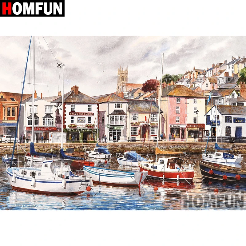 HOMFUN 5D DIY Diamond Painting Full Square/Round Drill "Boat town" 3D Embroidery Cross Stitch gift Home Decor Gift A08206
HOMFUN 5D DIY Diamond Painting Full Square/Round Drill "Boat town" 3D Embroidery Cross Stitch gift Home Decor Gift A08206
